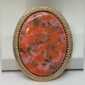Sarah Cov vintage 70s oval Coraline Confetti brooch pendant